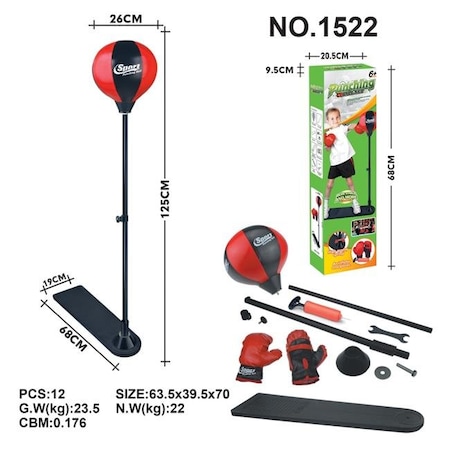 AZ Trading & Import PS1522 Boxing Punching Bag Set With Gloves; Pump & Adjustable Stand